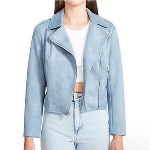 NEW BB DAKOTA STEVE MADDEN VEGAN FAUX SUEDE MOTO JACKET